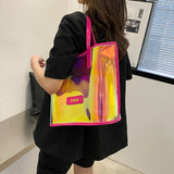 Clear Shoulder Bag Waterproof Tote Bag PVC Transparent Handbag Large Capacity