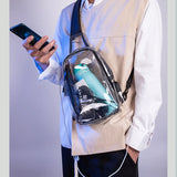 Clear Sling Bag PVC Crossbody Shoulder Bags Casual Chest Phone Pouch