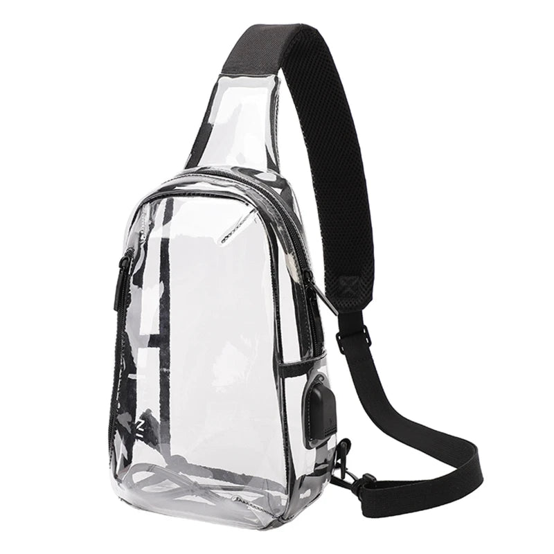 Clear Sling Bag PVC Crossbody Shoulder Bags Casual Chest Phone Pouch