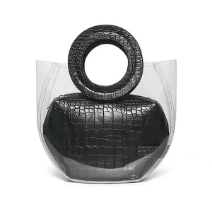 Clear Summer Beach Bags for Women Transparent Jelly Handbags Set