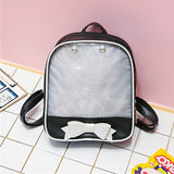 Clear Transparent Backpacks Women Harajuku Bow-knot Itabags Bags