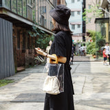 Clear PVC Handbag Women Beach Bag Wooden Handle Tote Handbags