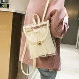 Clear Women Casual Backpacks PVC Son-mother Bag