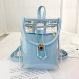Clear Women Casual Backpacks PVC Son-mother Bag
