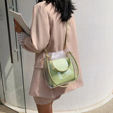 Clear Women Tote Bag PVC Transparent Shopping Bag Shoulder Handbag