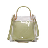 Clear Women Tote Bag PVC Transparent Shopping Bag Shoulder Handbag