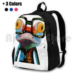 Outdoor Hiking Backpack Frog Glasses Tree Hipster