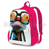 Outdoor Hiking Backpack Frog Glasses Tree Hipster