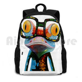 Outdoor Hiking Backpack Frog Glasses Tree Hipster