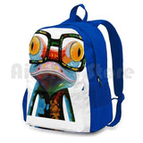 Outdoor Hiking Backpack Frog Glasses Tree Hipster