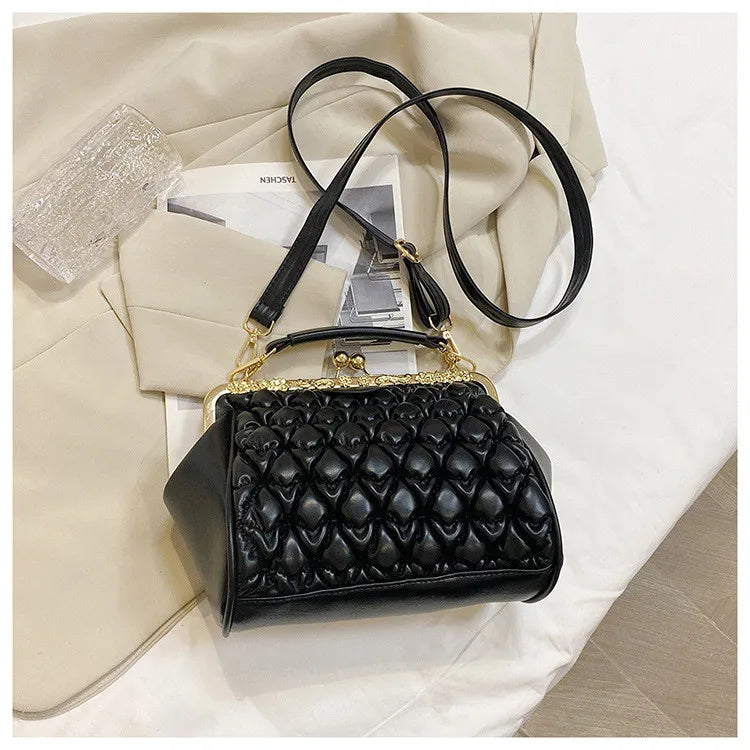 Foldable Women Handbag PU Leather Crossbody Bag Pink Totes