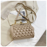 Foldable Women Handbag PU Leather Crossbody Bag Pink Totes