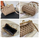 Foldable Women Handbag PU Leather Crossbody Bag Pink Totes