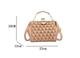 Foldable Women Handbag PU Leather Crossbody Bag Pink Totes