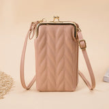 Small Shoulder Phone Bag Women Diamond Lattice Crossbody Messenger