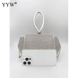Sliver Diamonds Rhinestone Evening Handbags Clutch Purse for Wedding