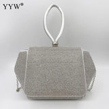 Sliver Diamonds Rhinestone Evening Handbags Clutch Purse for Wedding