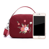 Waterproof Nylon Crossbody Bag Multi-layer Zipper Bag