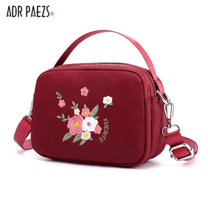 Waterproof Nylon Crossbody Bag Multi-layer Zipper Bag