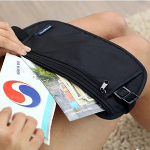 Cloth Travel Pouch Hidden Wallet Passport Money Waist Belt Bag Slim