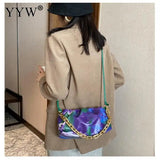 Tie-Dye Women's One Shoulder Bag Chain Leather Ladies Shoulder Bag