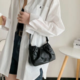 Small Cloud Shoulder Bag with Chain, Fold Design