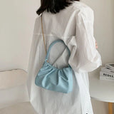 Small Cloud Shoulder Bag with Chain, Fold Design