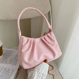 Small Cloud Shoulder Bag with Chain, Fold Design