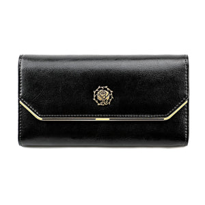 Oil Leather Clutch Wallet with Phone Pocket and Card Holder