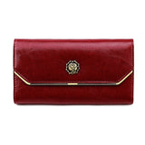 Oil Leather Clutch Wallet with Phone Pocket and Card Holder