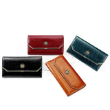 Oil Leather Clutch Wallet with Phone Pocket and Card Holder
