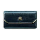 Oil Leather Clutch Wallet with Phone Pocket and Card Holder