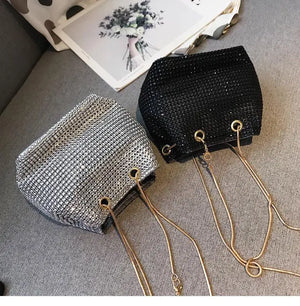 Rhinestone Chain Shoulder Bag Clutch Purse Handbag for Party Wedding