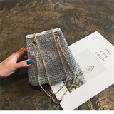 Satin Diamond Clutch Evening Bag Wedding Party Pouch Totes