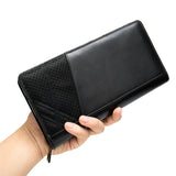 Men's Leather Clutch Wallet with Handle