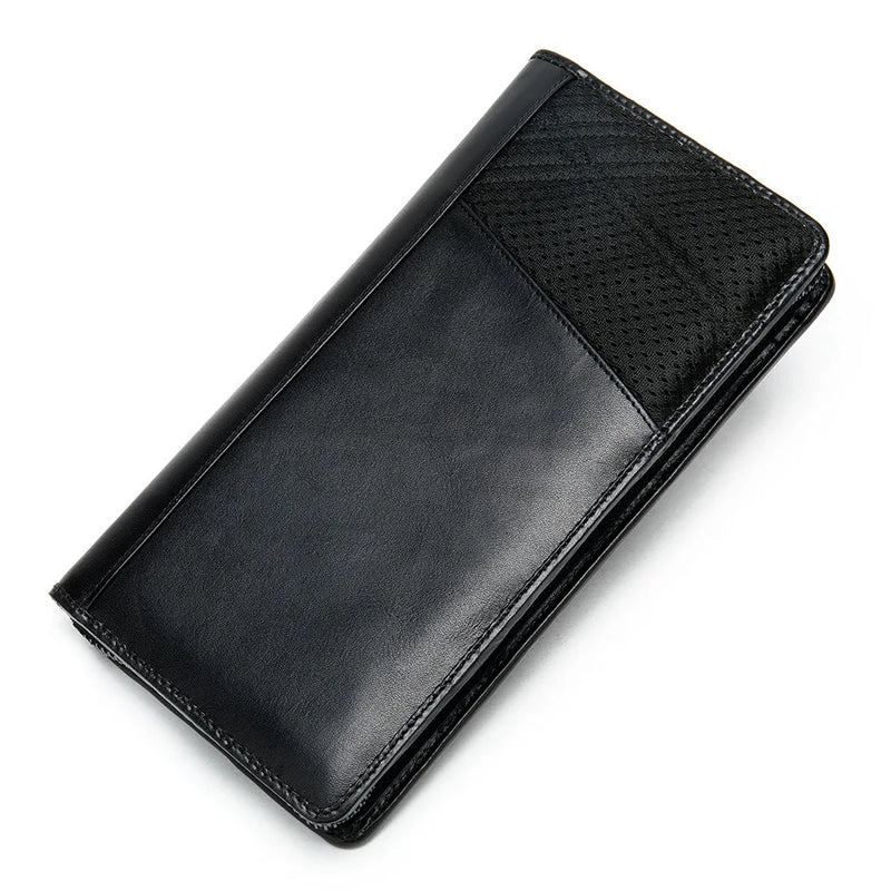 Men's Leather Clutch Wallet with Handle