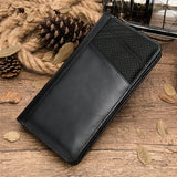Men's Leather Clutch Wallet with Handle