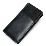 Men's Leather Clutch Wallet with Handle