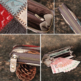 Women's Leather Wallet Clutch Bag Phone Purse Cow Leather Splicing