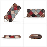 Women's Leather Wallet Clutch Bag Phone Purse Cow Leather Splicing