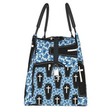 Coffin Pattern Ocean Halloween Insulated Lunch Bags