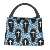 Coffin Pattern Ocean Halloween Insulated Lunch Bags