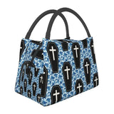 Coffin Pattern Ocean Halloween Insulated Lunch Bags