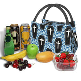 Coffin Pattern Ocean Halloween Insulated Lunch Bags
