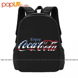 Coke Cola American Flag Heather Backpack Large Capacity Gym Storage Bag