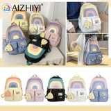 Student Bookbag School Backpack with Pendant Large Capacity Soft Multi-pockets