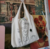 College Student Girls Shoulder Bag Women's Canvas Handbags Large Capacity