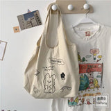 College Student Girls Shoulder Bag Women's Canvas Handbags Large Capacity