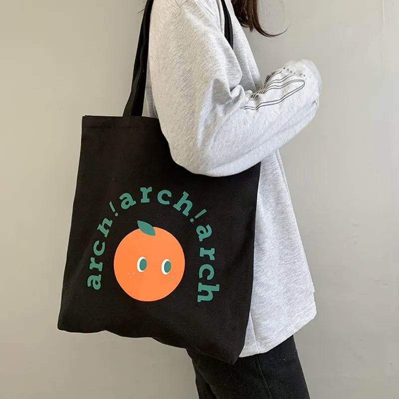 College Style Canvas Bag Women's Single Shoulder Handbag