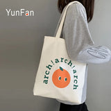 College Style Canvas Bag Women's Single Shoulder Handbag